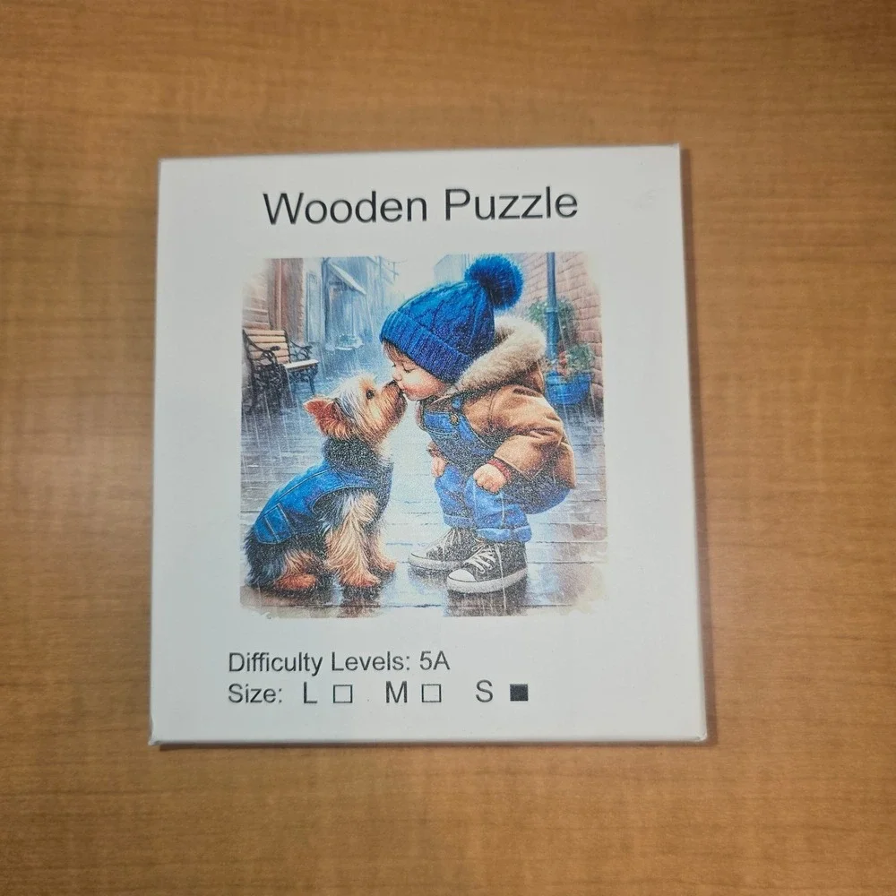 Wooden Puzzle‎ Puppy Dog and Boy Pieces are shapes of animals 5